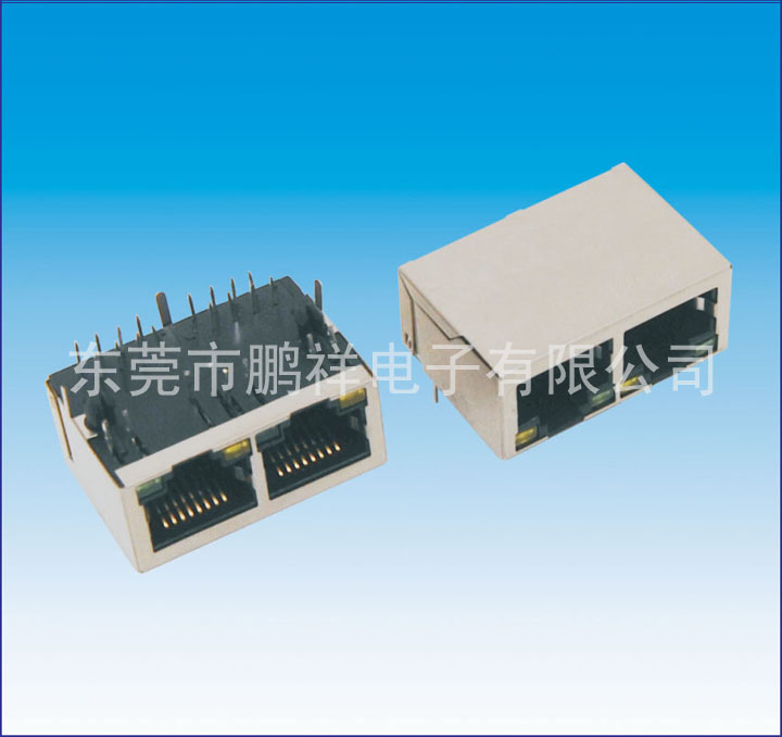 RJ45系列，1X2 雙口內(nèi)置變壓器RJ4